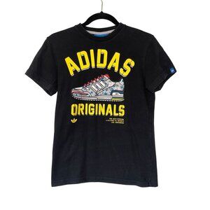 Adidas Originals Black Graphic Tee Size XS Cotton Casual T-Shirt